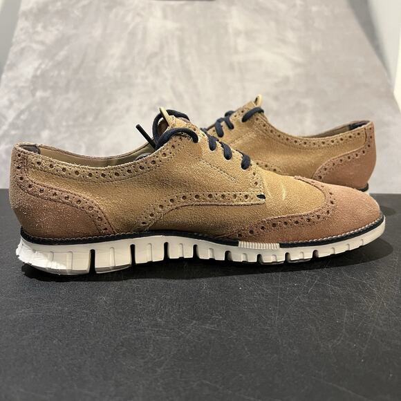 Cole Haan Zerogrand Suede Wingtip Oxfords Mens 8.5 Camel C20633 Casual Dress main image 10